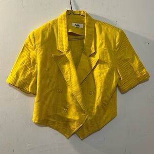 Yellow cropped jacket size medium
